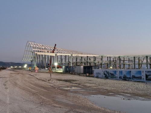 Hangar under construction of the planned Vlora airport