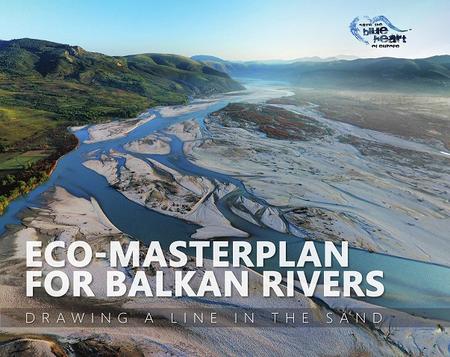 Titelblatt des Öko-Masterplans mit dem Bild eines Wildflusses