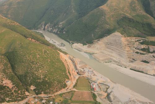 Construction site at the Kalivac power plant project on the Vjosa.